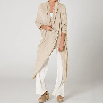 Odette | Cotton Linen Slit Shirt