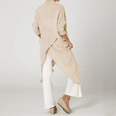 Odette | Cotton Linen Slit Shirt