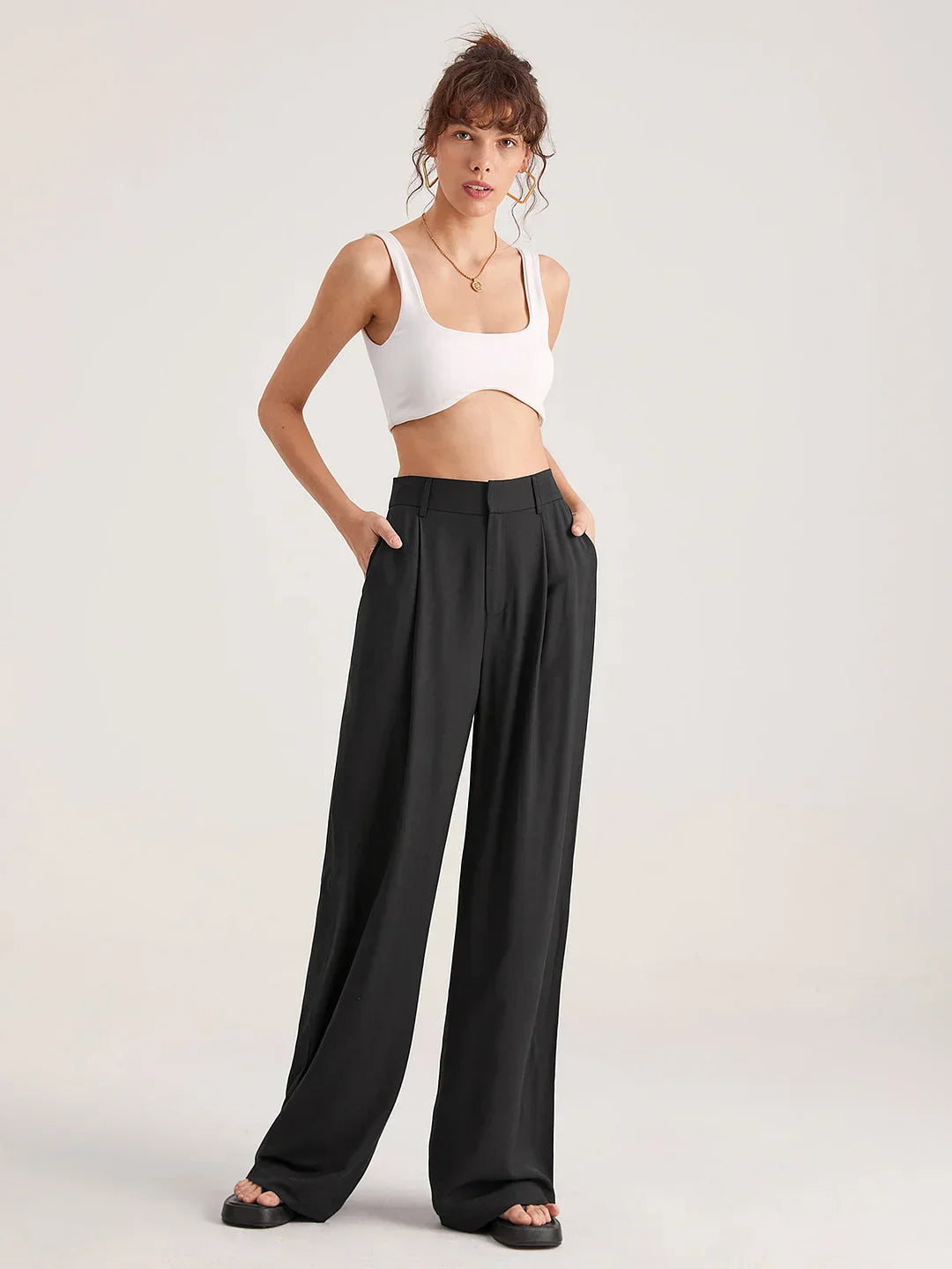 Nova | Oversized Pleat Front High-Waisted Trousers