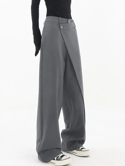 Arden  | Asymmetrical Button Wide-Leg Trousers