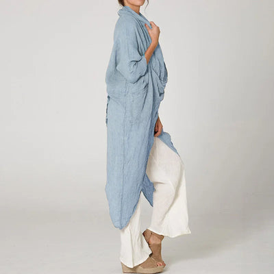 Odette | Cotton Linen Slit Shirt