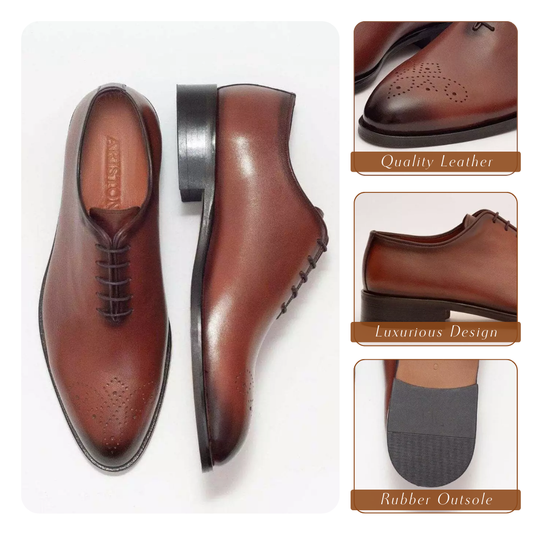 Ashton® | Cow Premium Leather Upper Plain Toe Oxford Shoes