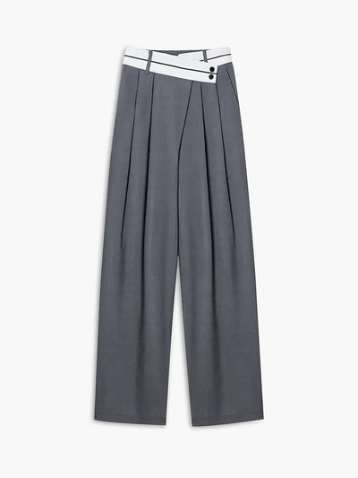 Luna | Asymmetrical Waist Wide Leg Pants