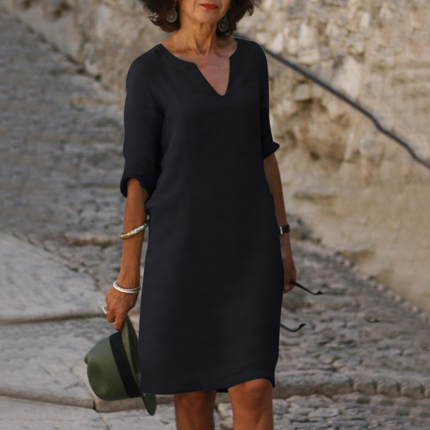 Marina® |  Essential Notch Neck Shift Dress