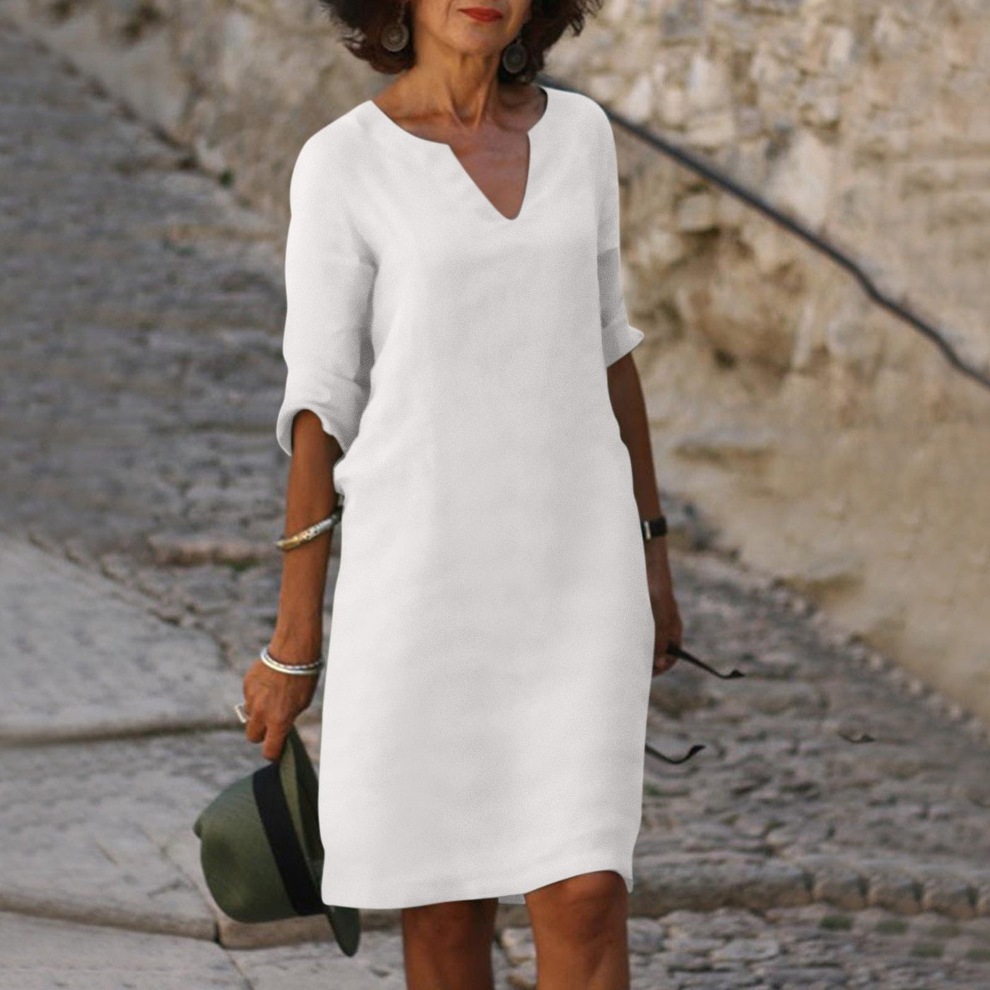 Marina® |  Essential Notch Neck Shift Dress