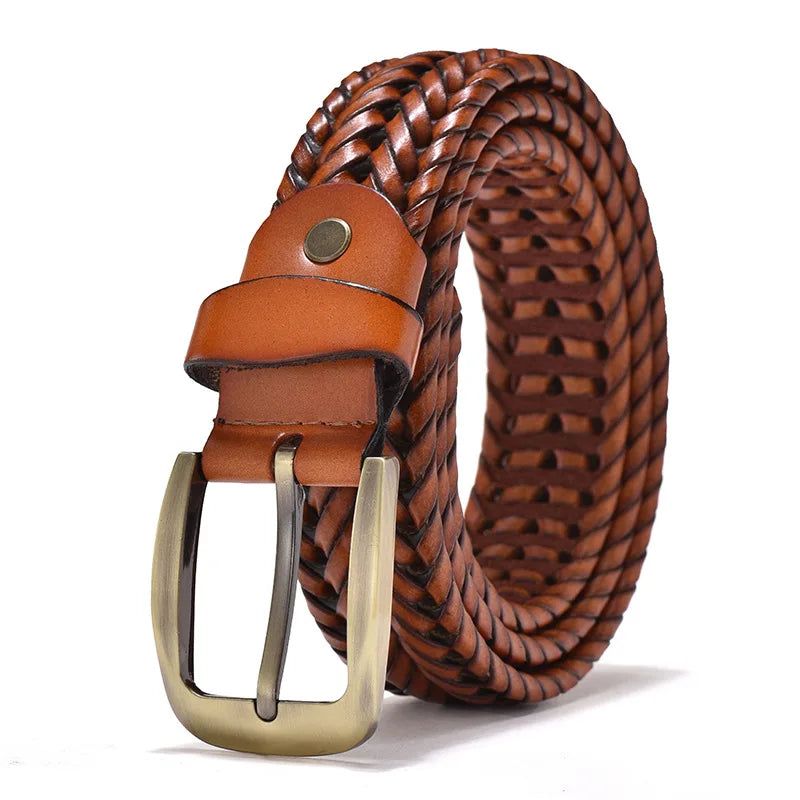 Ethan® | Vintage Men's Woven Premium Leather Belt