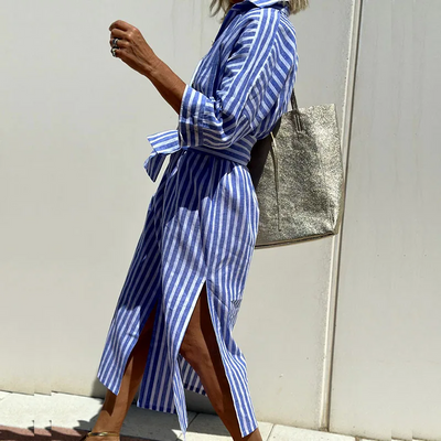 Aubrey® | Classic Striped Shirt Dress