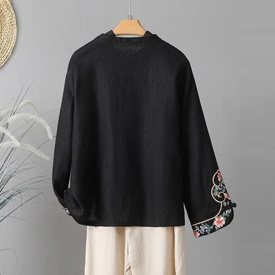 Ruby® | Chinese Ethnic Style Vintage Embroidery Linen Blouses