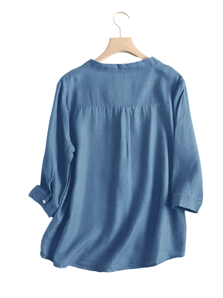 Olivia® | Denim Blue Fashion Blouses for Women