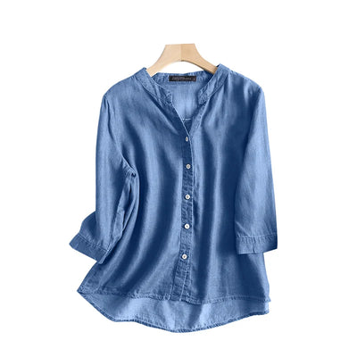 Olivia® | Denim Blue Fashion Blouses for Women