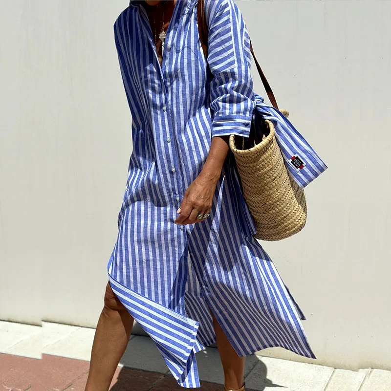 Aubrey® | Classic Striped Shirt Dress