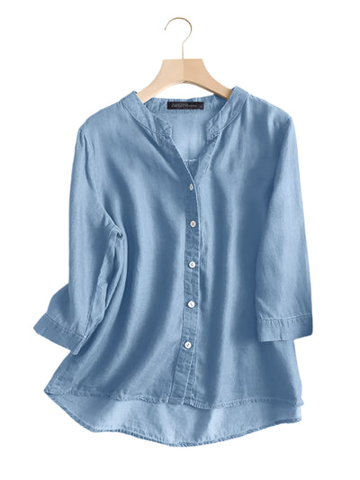 Olivia® | Denim Blue Fashion Blouses for Women