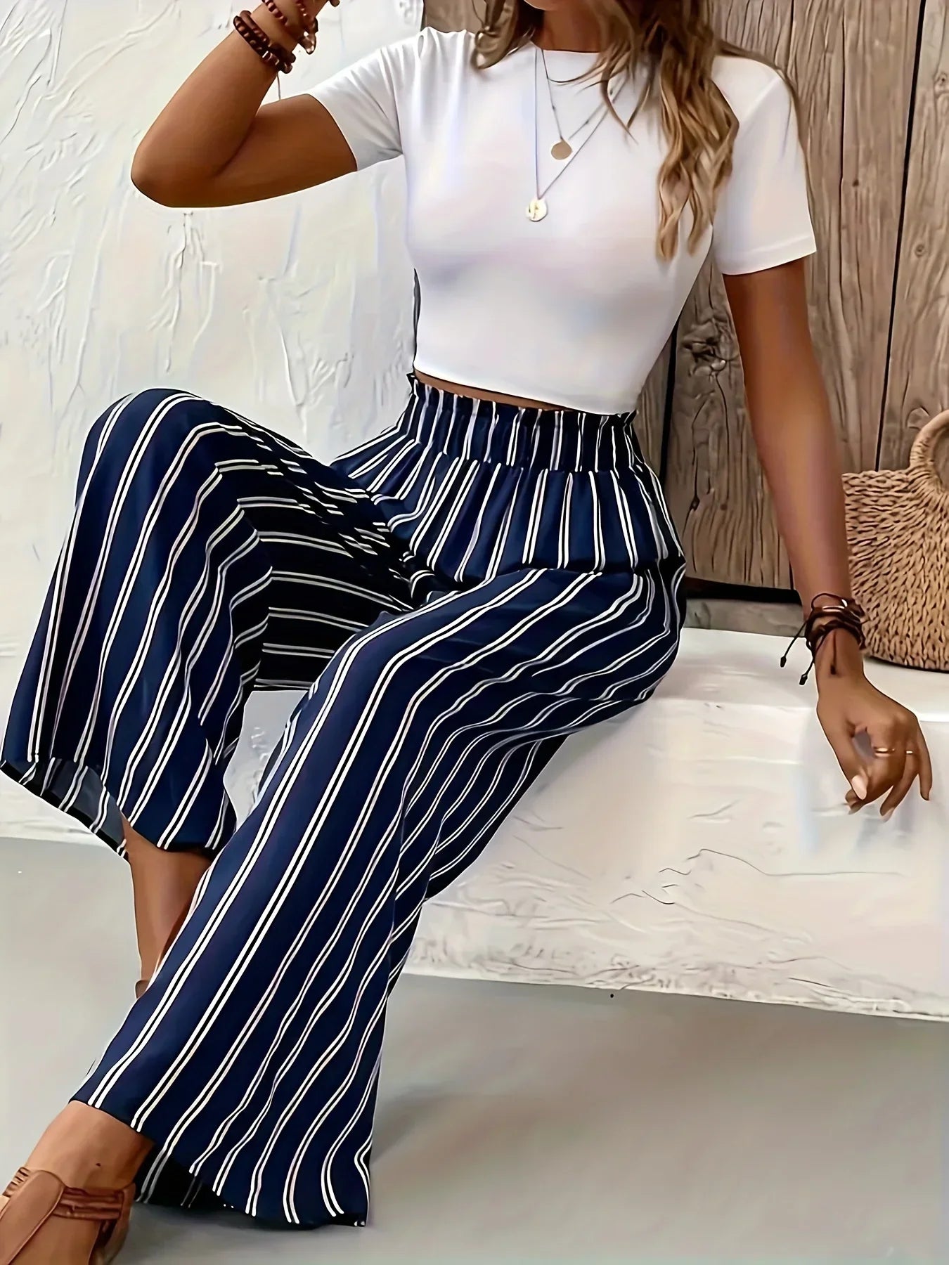 Isla® | Striped trousers with wide legs