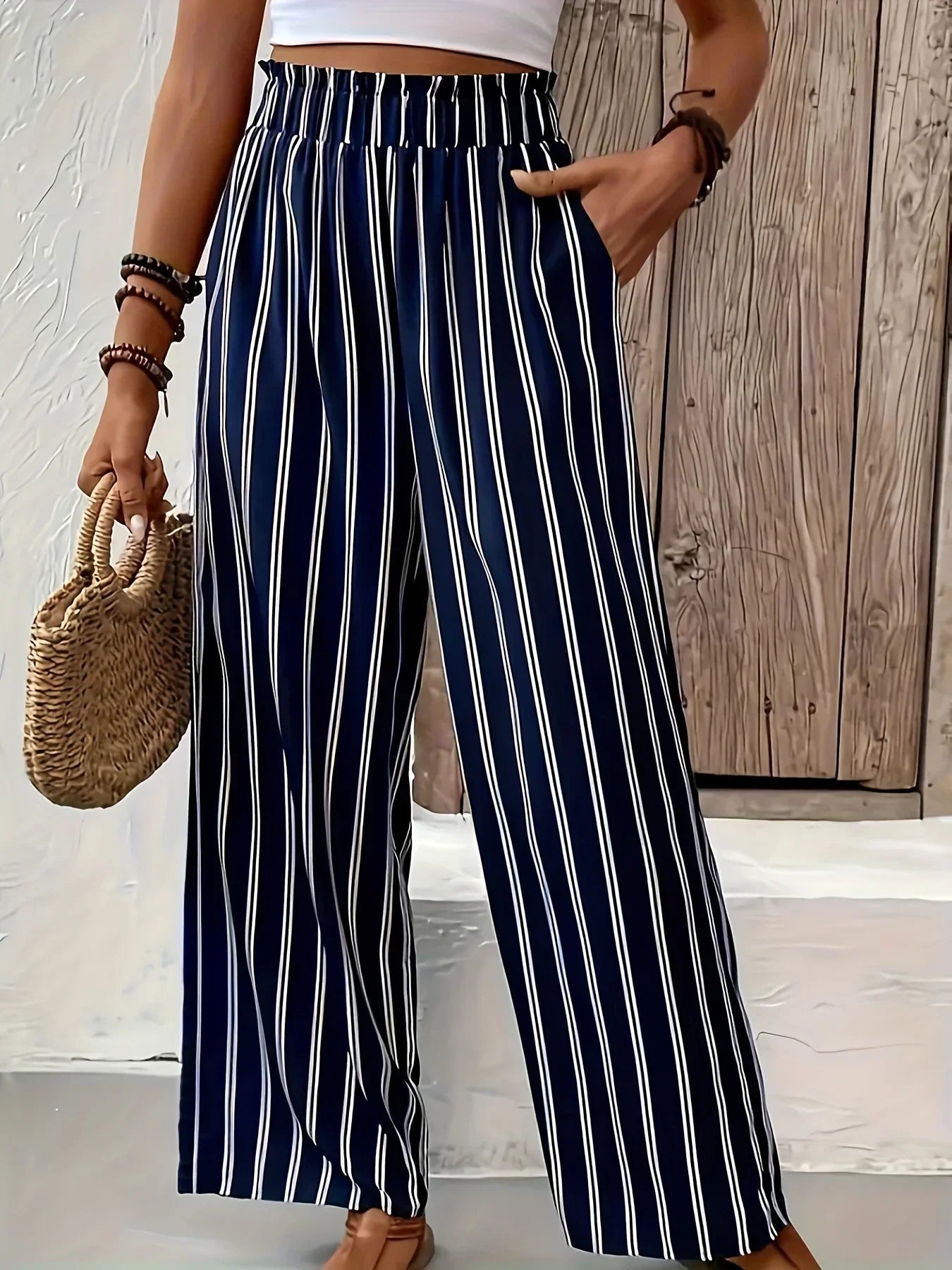 Isla® | Striped trousers with wide legs