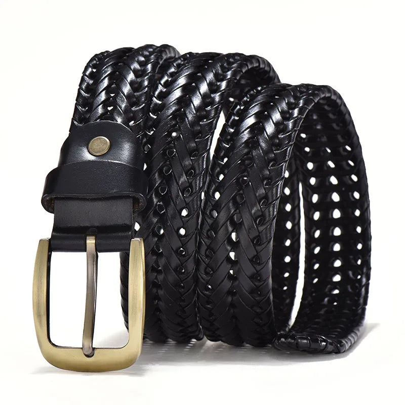 Ethan® | Vintage Men's Woven Premium Leather Belt