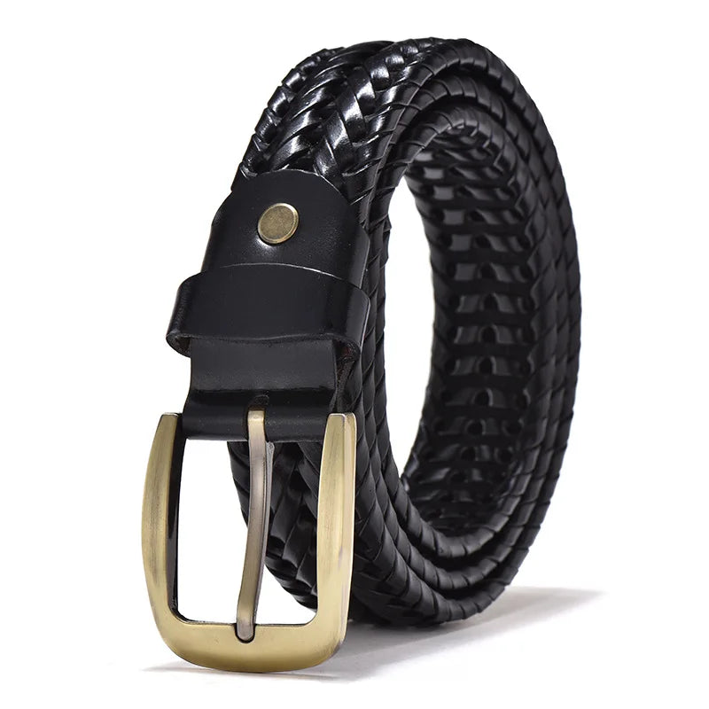 Ethan® | Vintage Men's Woven Premium Leather Belt