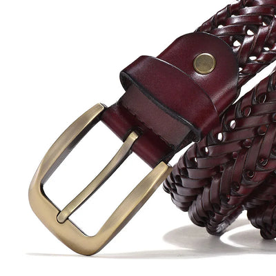 Ethan® | Vintage Men's Woven Premium Leather Belt