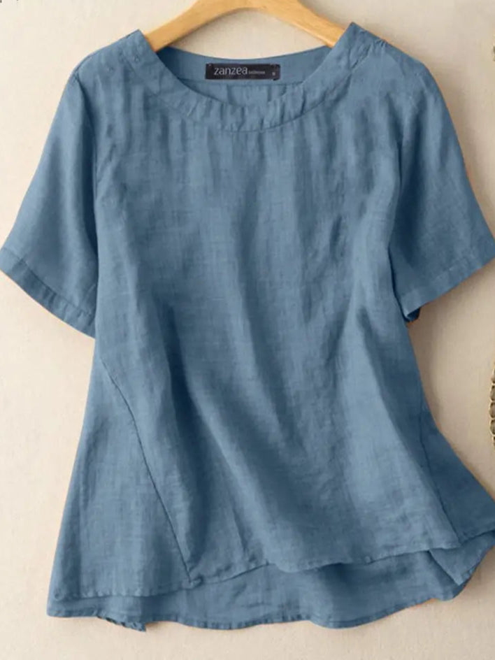 Evie® | Premium Cotton-Linen Blouse