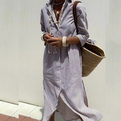 Aubrey® | Classic Striped Shirt Dress