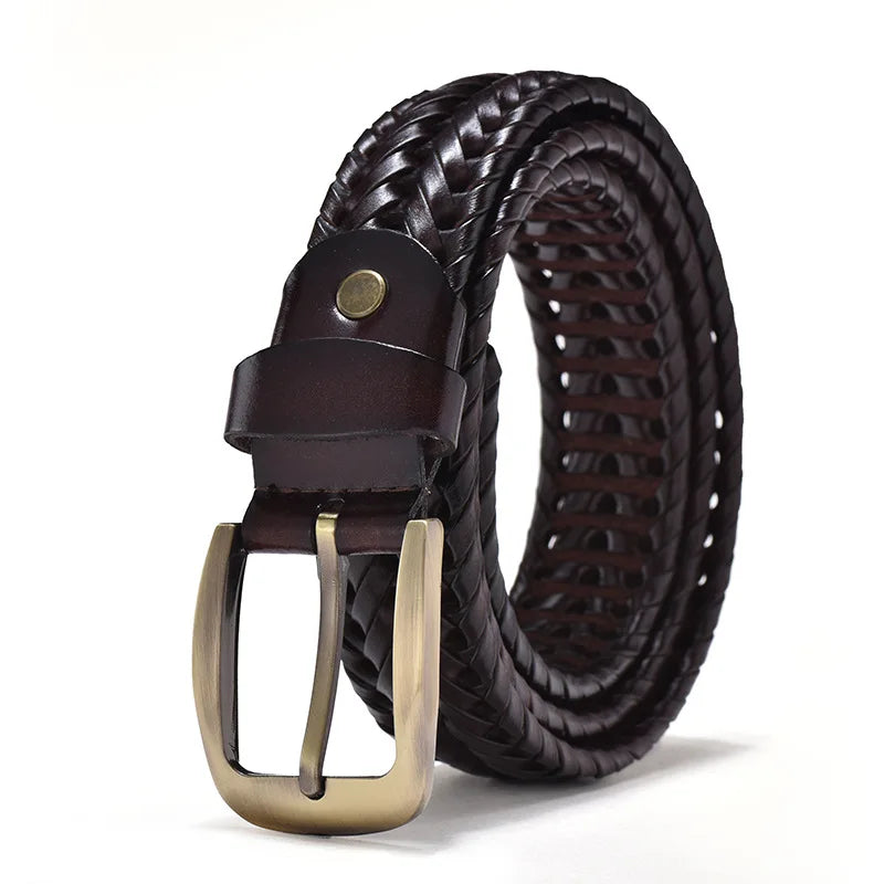 Ethan® | Vintage Men's Woven Premium Leather Belt