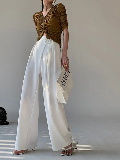 Allegra  | Tie Waist Flowy Wide Leg Pants