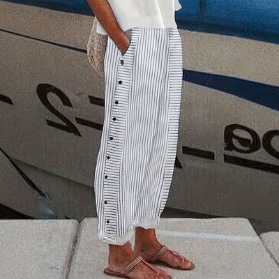 Mary® | Striped Cotton Trousers