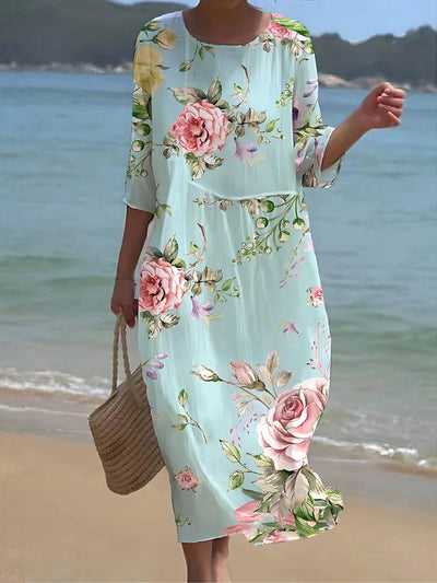 Charlotte® | Eco-Friendly Retro Linen Long Dress