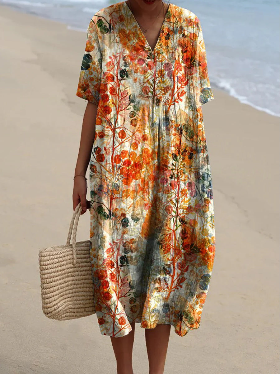 Olivia® | Eco-Friendly Retro Linen Long Dress